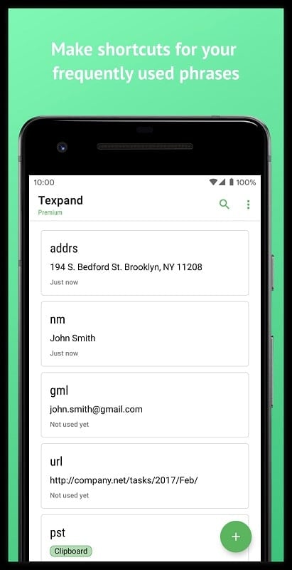 Texpand Text Expander mod