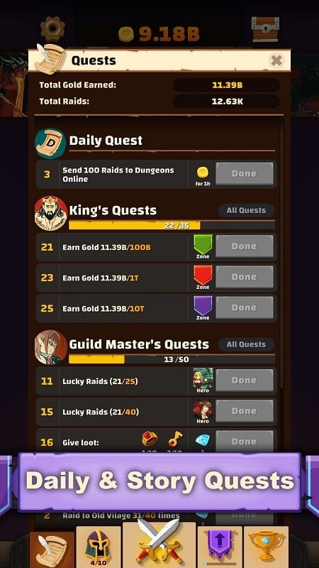 Idle Raids of the Dice Heroes mod free