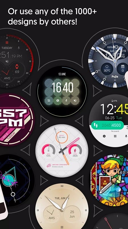 Watch Face Pujie Black mod apk