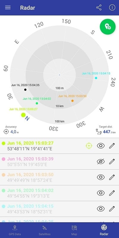 GPS Data android