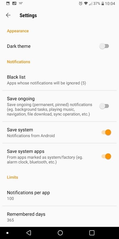 Notifications archive mod android 