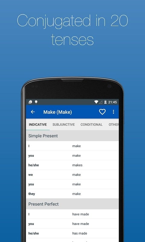 English Verb Conjugator Pro mod android 