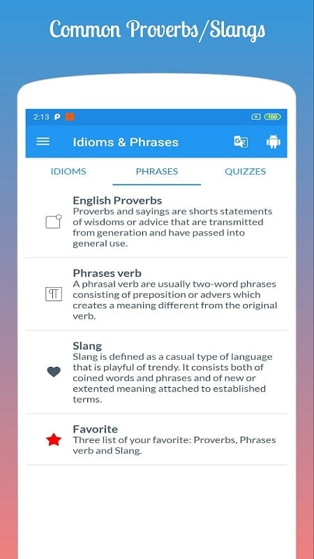 English Idioms Phrases mod apk 