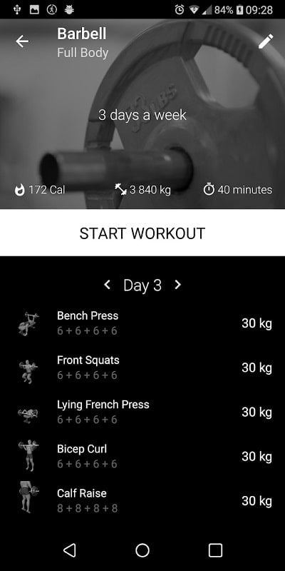 Barbell Home Workout mod 