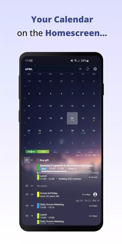 Your Calendar Widget android