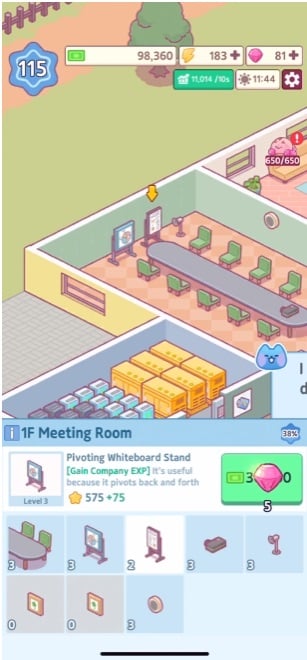 Freely create and decorate the classroom in Cat Ninja School: idle Tycoon MOD APK