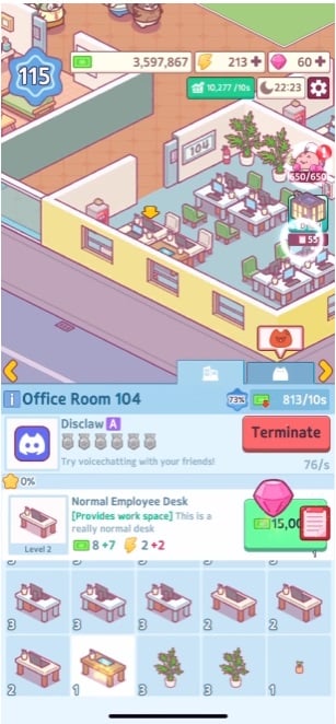 Manage your cat academy in Cat Ninja School: idle Tycoon MOD APK