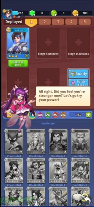 Triệu hồi nhiều vị tướng giỏi trong Dynasty Squad MOD APK