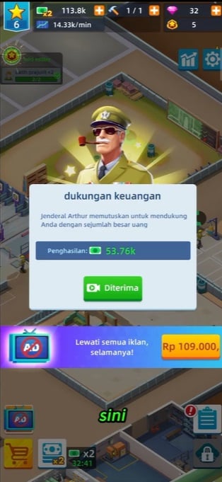 Nhận thêm các nguồn hỗ trợ từ các những căn cứ quân đội khác trong Army Tycoon MOD APK