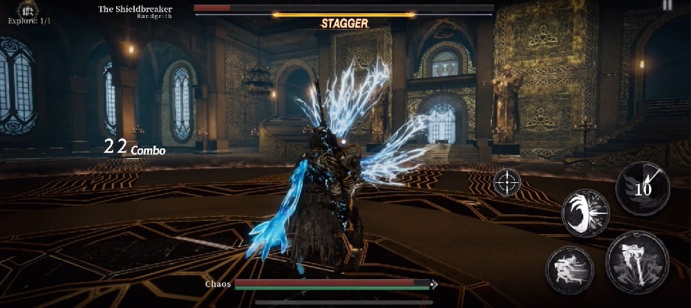 Sử dụng các combo kỹ năng để đánh bại quái vật trong Blade of God X: Orisols MOD APK