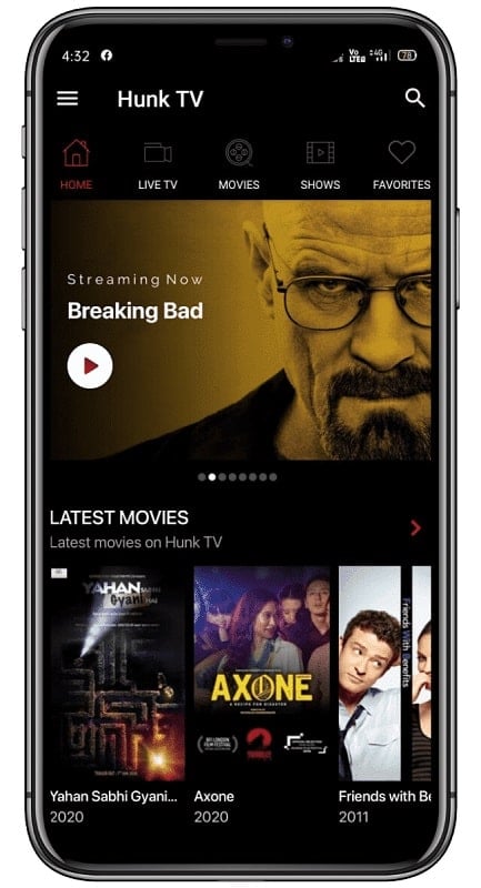Hunk TV Android mod apk