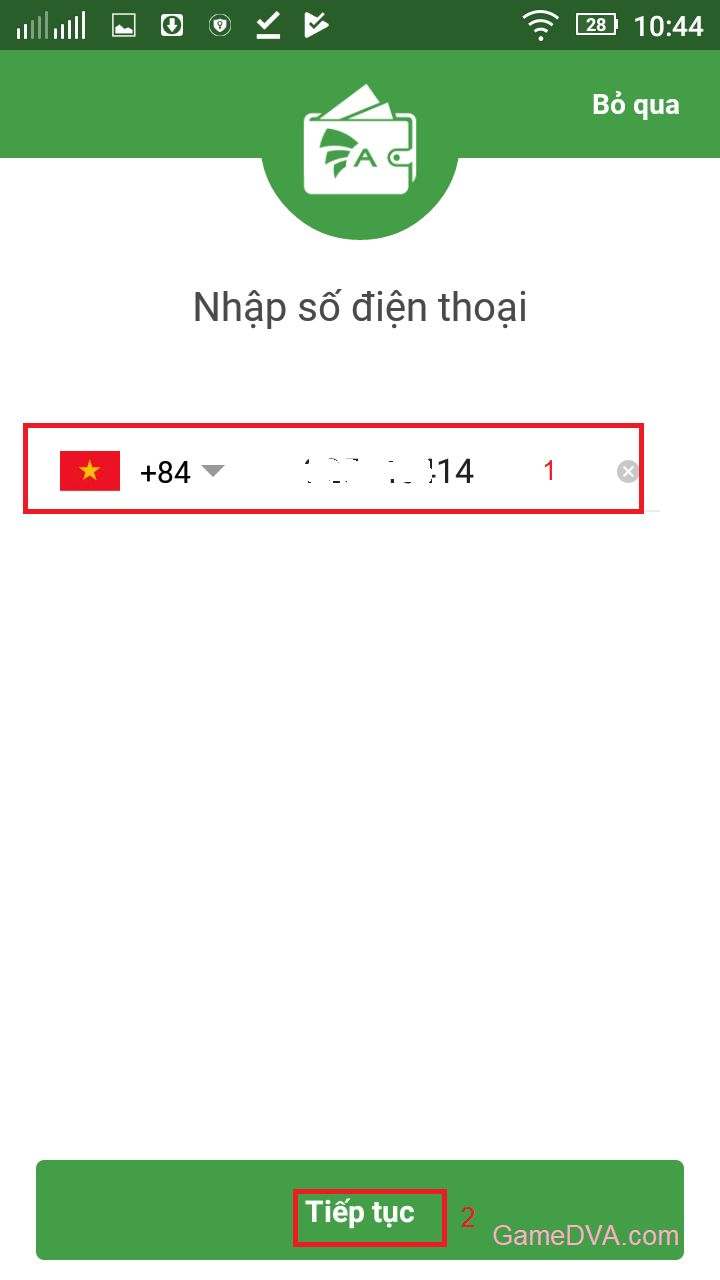 Nhập số điện thoại