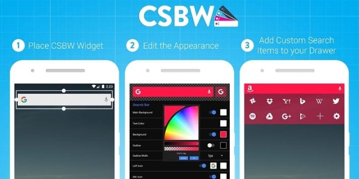 Custom Search Bar Widget CSBW