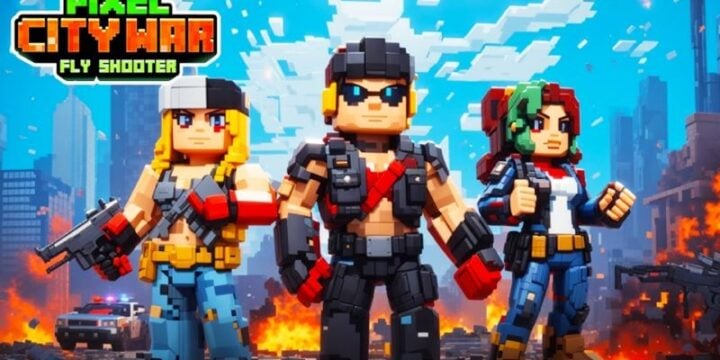 Pixel City War Fly Shooter mod adroid